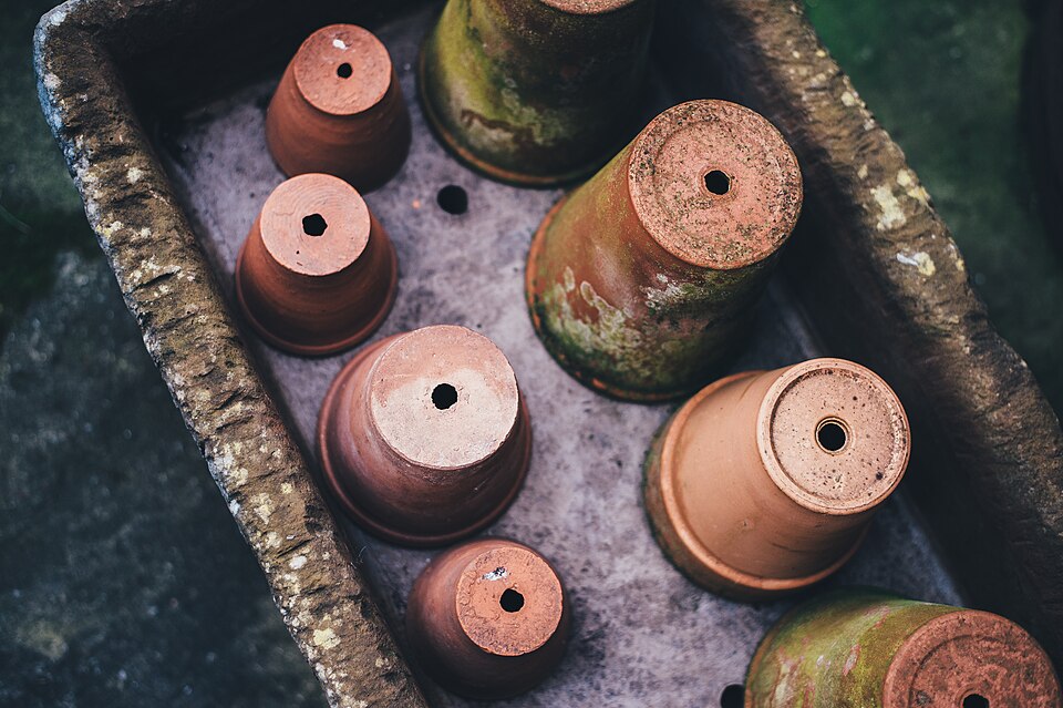 Terracotta plant pots in a range of sizes